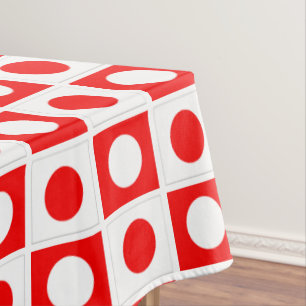 Moderne abstrakte rot-weiße Tischdecke