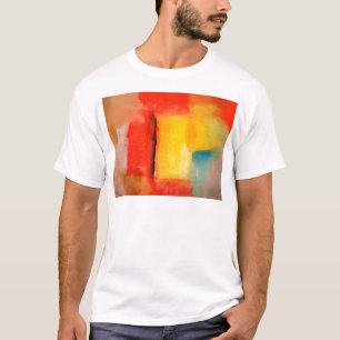 Moderne Abstrakte rote Gelbe Malerei T-Shirt