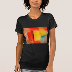 Moderne Abstrakte rote Gelbe Malerei T-Shirt