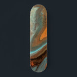 Moderne Abstrakte Rustikale Marmorfarbe Skateboard<br><div class="desc">Dieses moderne Design ist mit einem rustikalen, flüssigen Marmorschmerz in orangen, aquamarinen und braunen Tönen #marble #liquidart #orange #aquamarin #brown #rustic #masculine #giftsforboys #giftsforher #feminine #girly #customgifts #skateboards #skateboarding #sports #sports #sports #fun #Custom Design #custom #christmas #Geburtstag #holidays</div>
