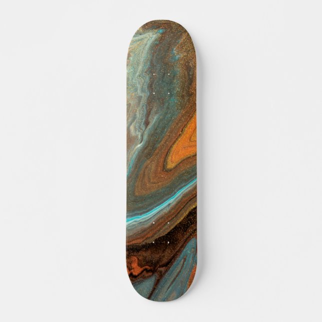 Moderne Abstrakte Rustikale Marmorfarbe Skateboard (Vorne)
