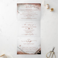 Moderne Abstrakte rustikale Orange & Grau Hochzeit