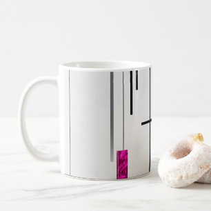 Moderne Abstrakte Schwarz Silber Fuchsie Kaffeetasse