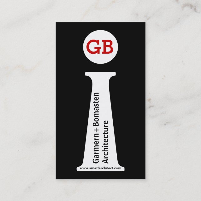 Moderne abstrakte Schwarz-weiße Monogramm Visitenkarte (Vorderseite)