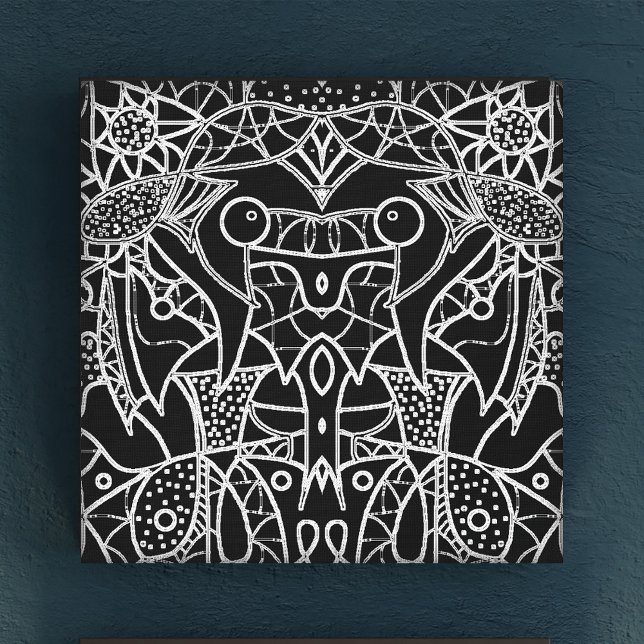 Moderne, Abstrakte, schwarz-weiße Stammkreide Leinwanddruck (Von Creator hochgeladen)