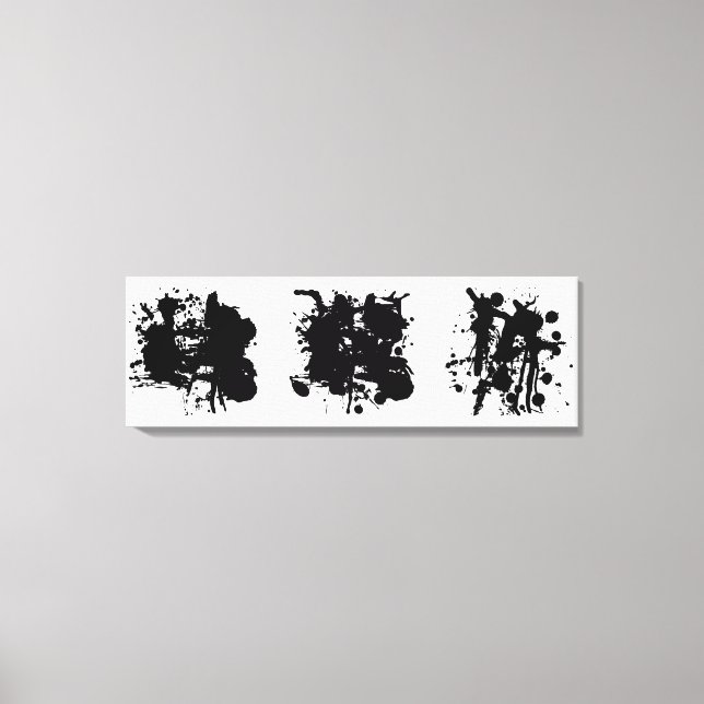 Moderne Abstrakte schwarze Flecken Leinwanddruck (Vorderseite)