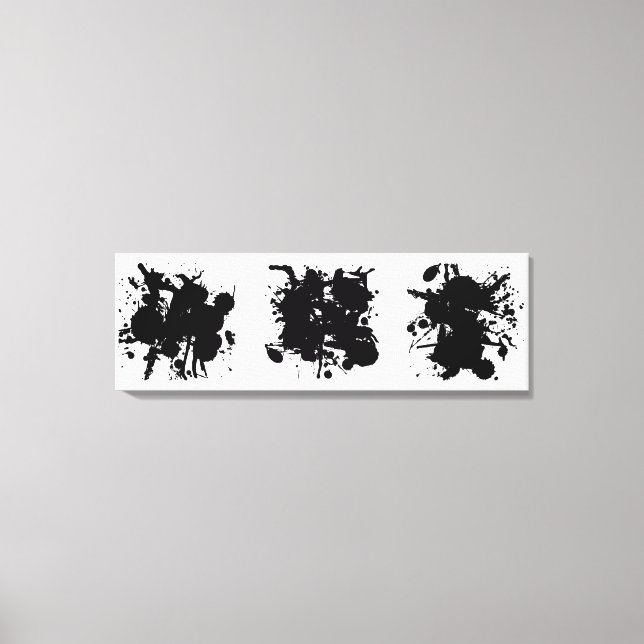 Moderne Abstrakte schwarze Flecken Leinwanddruck (Vorderseite)