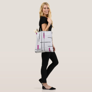 Moderne Abstrakte Schwarze Silber Fuchsia Akzente 