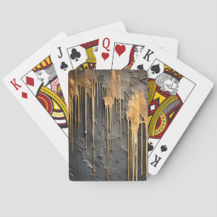 Moderne abstrakte schwarze und metallische goldene spielkarten