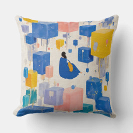 Moderne abstrakte schwebende Blöcke Traumlandschaf Kissen