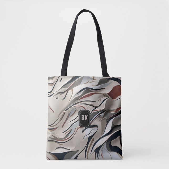 Moderne abstrakte Schwirbelmuster, monogramm (Vorderseite)