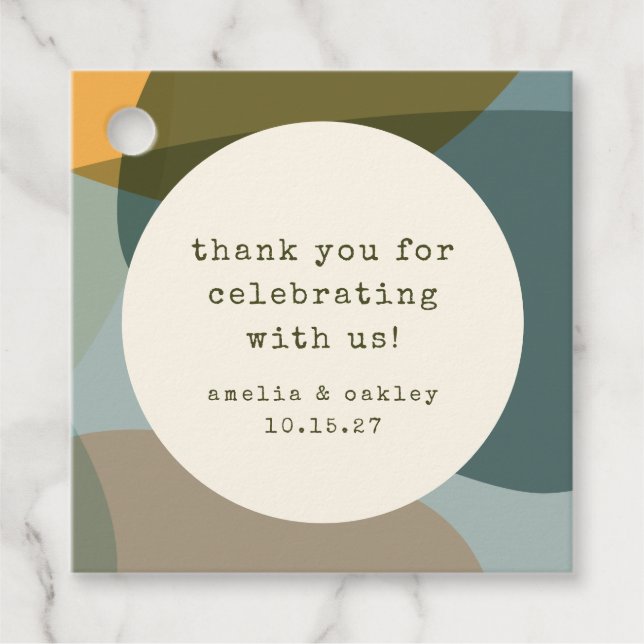 Moderne Abstrakte Seite Aquamarine maßgeschneidert Geschenkanhänger (Vorderseite)