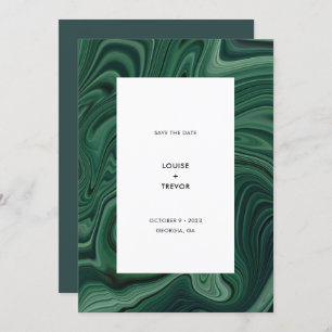 Moderne Abstrakte Smarald Green Agate Hochzeit Save The Date