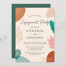 Moderne Abstrakte Sommer-Engagement-Party Einladung