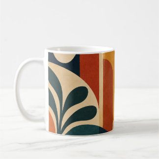 Moderne abstrakte Sonne und Bögen im Stil der Mitt Kaffeetasse