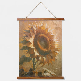 Moderne abstrakte Sonnenblumenkunst  Wandteppich Mit Holzrahmen