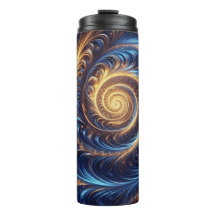 Moderne Abstrakte Space Royal Blue und Gold Wirbel