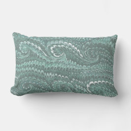 Moderne Abstrakte Stahlblau-Wirbel - Marmormuster Lendenkissen