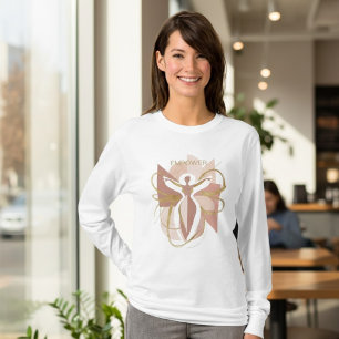 Moderne Abstrakte Stärkung Weibliche Gold- und Ros T-Shirt
