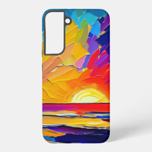 Moderne abstrakte Strand-Sonnenuntergangs-Kunst Samsung Galaxy Hülle