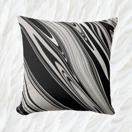 Moderne Abstrakte Taupe Schwarz Kissen