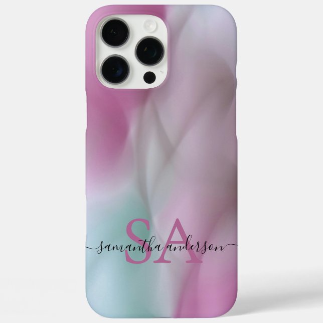 Moderne Abstrakte Telefonzelle mit Initialen und N Case-Mate iPhone Hülle (Rückseite)