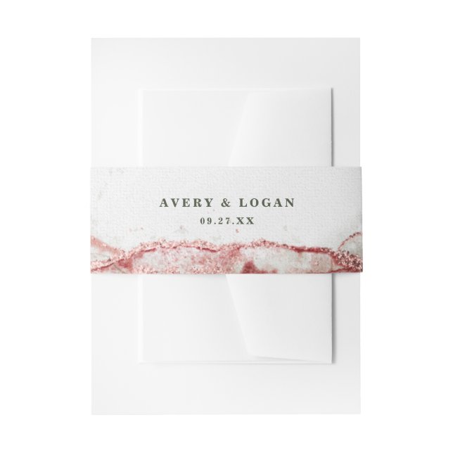 Moderne Abstrakte Terra Rosa Pink Hochzeit Einladungsbanderole (Vorderseite Beispiel)