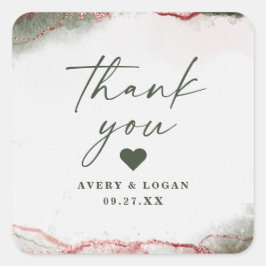 Moderne Abstrakte Terra Rosa Pink Hochzeit Vielen Quadratischer Aufkleber