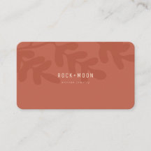 Moderne Abstrakte Terracotta Brown Botanische Blät