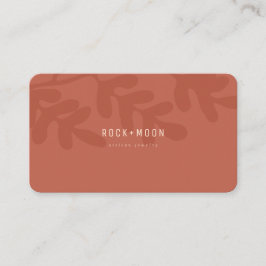 Moderne Abstrakte Terracotta Brown Botanische Blät Visitenkarte