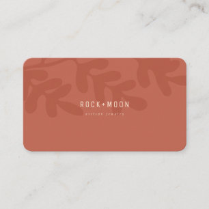 Moderne Abstrakte Terracotta Brown Botanische Blät Visitenkarte