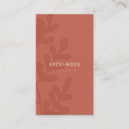 Moderne Abstrakte Terracotta Brown Botanische Blät Visitenkarte