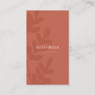 Moderne Abstrakte Terracotta Brown Botanische Blät Visitenkarte