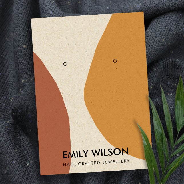 MODERNE ABSTRAKTE TERRACOTTA RED ART EARRING DISPL VISITENKARTE (Von Creator hochgeladen)