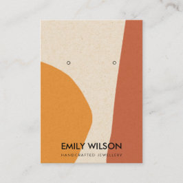 MODERNE ABSTRAKTE TERRACOTTA RED ART EARRING DISPL VISITENKARTE