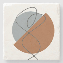 Moderne Abstrakte Terracotta und Gray - Tänzerin Steinuntersetzer