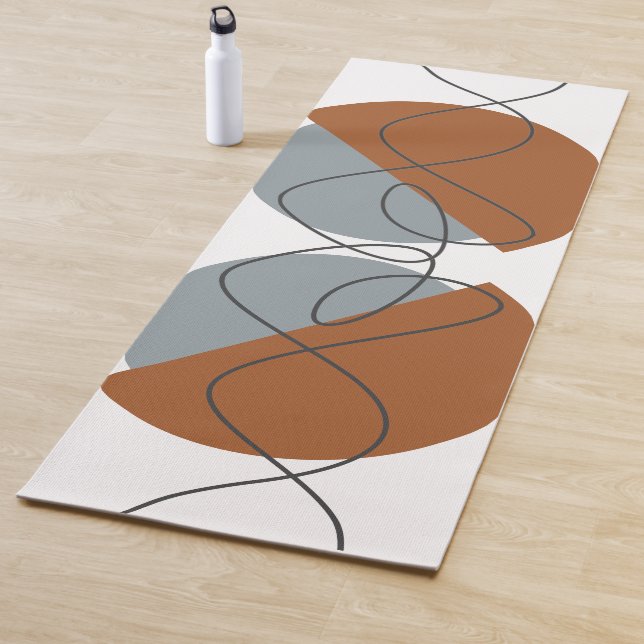 Moderne Abstrakte Terracotta und Gray - Tänzerin Yogamatte (Beispiel)
