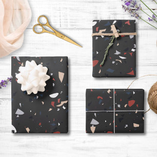 Moderne abstrakte Terrazzo-Muster aus der Mitte de Geschenkpapier Set