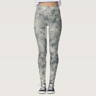 Moderne abstrakte texturierte graue Lavendel-Sage- Leggings