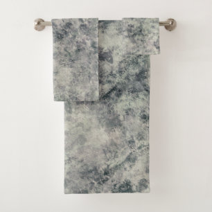 Moderne abstrakte texturierte graue Lavendel-Salbe Badhandtuch Set