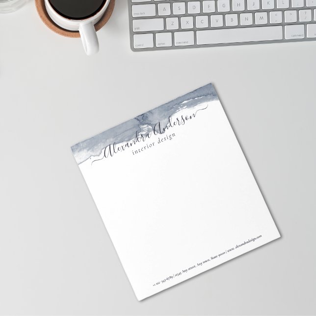 Moderne Abstrakte Tiefgraukalligraphie Notizblock (Modern Abstract Deep Gray Watercolor Calligraphy Notepad)