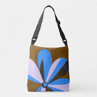Moderne abstrakte Tote-Tasche mit blauer Blüte Tragetaschen Mit Langen Trägern