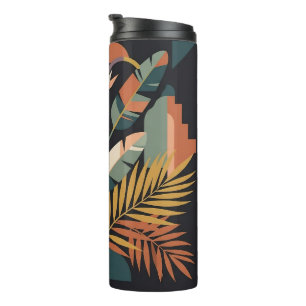 Moderne Abstrakte Tropische Botanische und Archite Thermosbecher