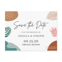 Moderne Abstrakte tropische Hochzeiten retten das 