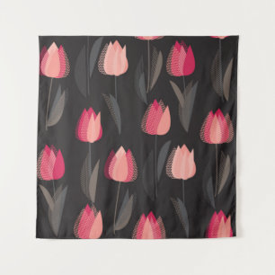 Moderne abstrakte Tulpenmuster-Blume nahtlos Wandteppich