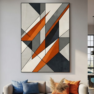 Moderne abstrakte verbrannte orange Akzentuierung Poster