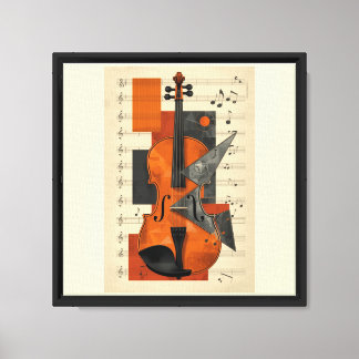 Moderne abstrakte Violin-Geometrie-Wandkunst Leinwanddruck