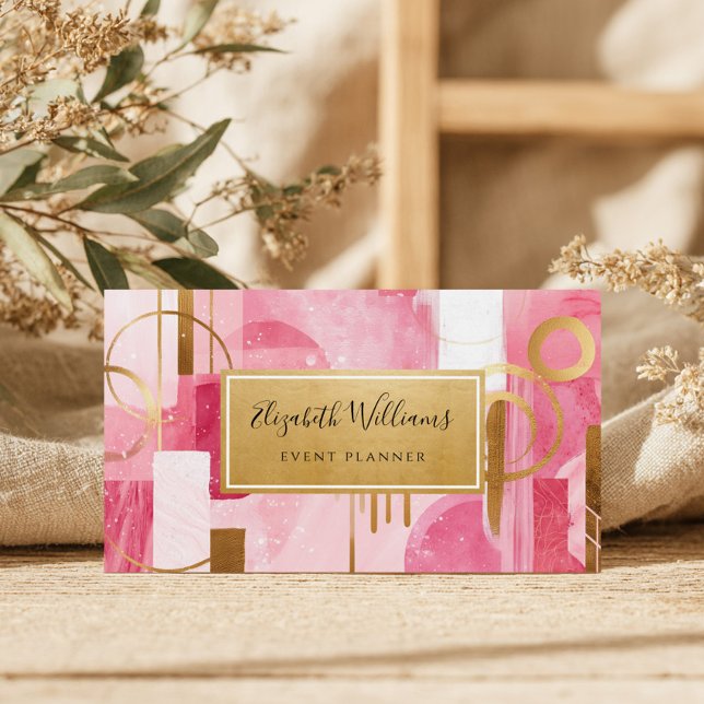 Moderne Abstrakte Visitenkarten aus Rosa Gold (Von Creator hochgeladen)