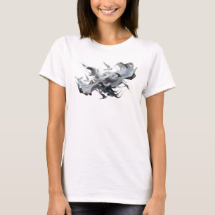 Moderne abstrakte Vögel Gold Kreativer Druck T-Shirt