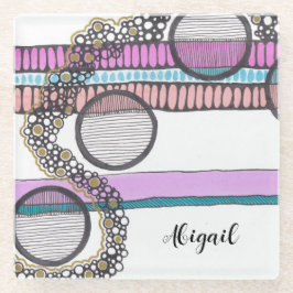 Moderne abstrakte, waagerechte Streifen. Personali Glasuntersetzer